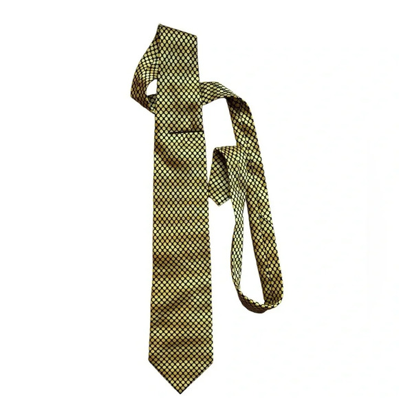 Carlos by Carlos Santana Men's Yellow Dot 100% Silk Tie Eclectic Fun Colorful - Picture 1 of 6